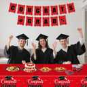 126PCS Graduation Party Decorations of Class 2025 - Including Disposable Paper Plates, Congratulation Banner, Tablecloth, Cups & Napkins for graduation party Supplies