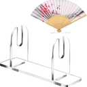 Roowest 2 Pcs Acrylic Fan Display Stand Folding Clear Fan Holder Easel Japanese Chinese Hand Fan Stand Foldable Handheld Fan Display Stand Base Fan Organizer