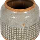 Creative Co-Op Round Terra-Cotta Hobnail Planter Vase with Heavily Distressed Finish (7.25" Round x 6.25" H, Grey/Blue)