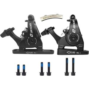 Zoom Dual-Piston Cable Actuated Mechanical Flat Mount Disc Caliper (Front & Rear Black)