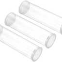 PATIKIL 5.9" L x 1.7" Dia Clear Storage Tubes, 3Pcs PC Plastic Transparent Hollow Round Rigid Tube with Cap for Beads Bath Salt Container Wedding Party Favors