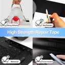 4.5Inch 40FT RV Awning Repair Tape with Scissors, Outdoor Heavy Duty Repair Tape for Tarp, Tent, Boat Cover, Canvas, Sail Tape, Waterproof, UVproof and Heat-Resistant Tear Repair Pctch Kit