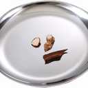 Steel Plates 2 Set 8 Inch Metal Round Dinner Plate Dishes for Serving/Snack/Camping, Dishwasher Safe Metal Dinner Plate