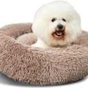 Washable Dog Round Bed - Medium Donut Dog Bed, Comfy Calming Cuddler