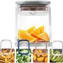 4-in-1 French Fry Cutter Potato Slicer with Container Manual Vegetable Chopper with 4 Blades Potato Cutter for Fries Apple Slicer & Onion Dicer