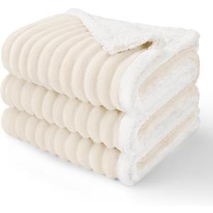 Luciphia Waterproof Dog Blanket for Medium Large Dogs Ultra-Soft Calming Cut Pile Flannel Throw Durable & Warm Furniture Protection for Couch Car Pet Blanket Machine Washable Soft White,M(57''x40'')