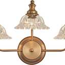 3 Light Vanity Light Vintage Bathroom Vanity Light Fixtures (Brass)