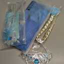 Funna Elsa Costume for Girls Princess Dress Up Halloween Cosplay Party with Accessories Blue, 3T