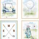 3 x BRRNYOI Golfing Wall Art Posters Set of 4, Golf Nursery Decor, Watercolor Golf Cart Course Club Golfer Canvas Prints Wall Decor for Kids Boy Teen Bedroom Dorm Playroom Home, 8x10 Unframed, (various Posters)