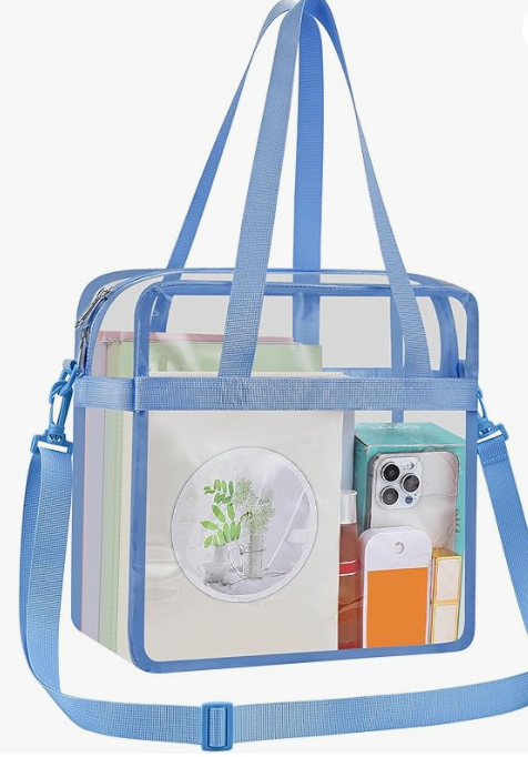 Clear Bag for Stadium Events Clear Tote Bag 12612 for Concert,Sport,Festival (Sky Blue)
