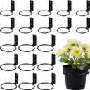 20 Pcs Flower Pot Holder Ring Wall Mounted Plant Wall Hanger Rings Metal Planter Hooks Hangers Bracket for Balcony Home Garden Yard, Black(4 Inch, 6 Inch)