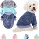 Dog Sweater, 3 Pack Dog Sweaters for Small Medium Dogs or Cat, Warm Soft Flannel Pet Clothes for Dogs Girl or Boy, Dog Shirt Coat Jacket (Medium, Grey+Navy+Sky Blue)