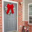 Geosar 4 Pcs Christmas Bows 12 x 18 Large Christmas Tree Topper Bow Satin Wreath Bows for Xmas Tree Crafts Front Door Fireplace Stairs Railing Home Indoor Outdoor Decoration(Red)