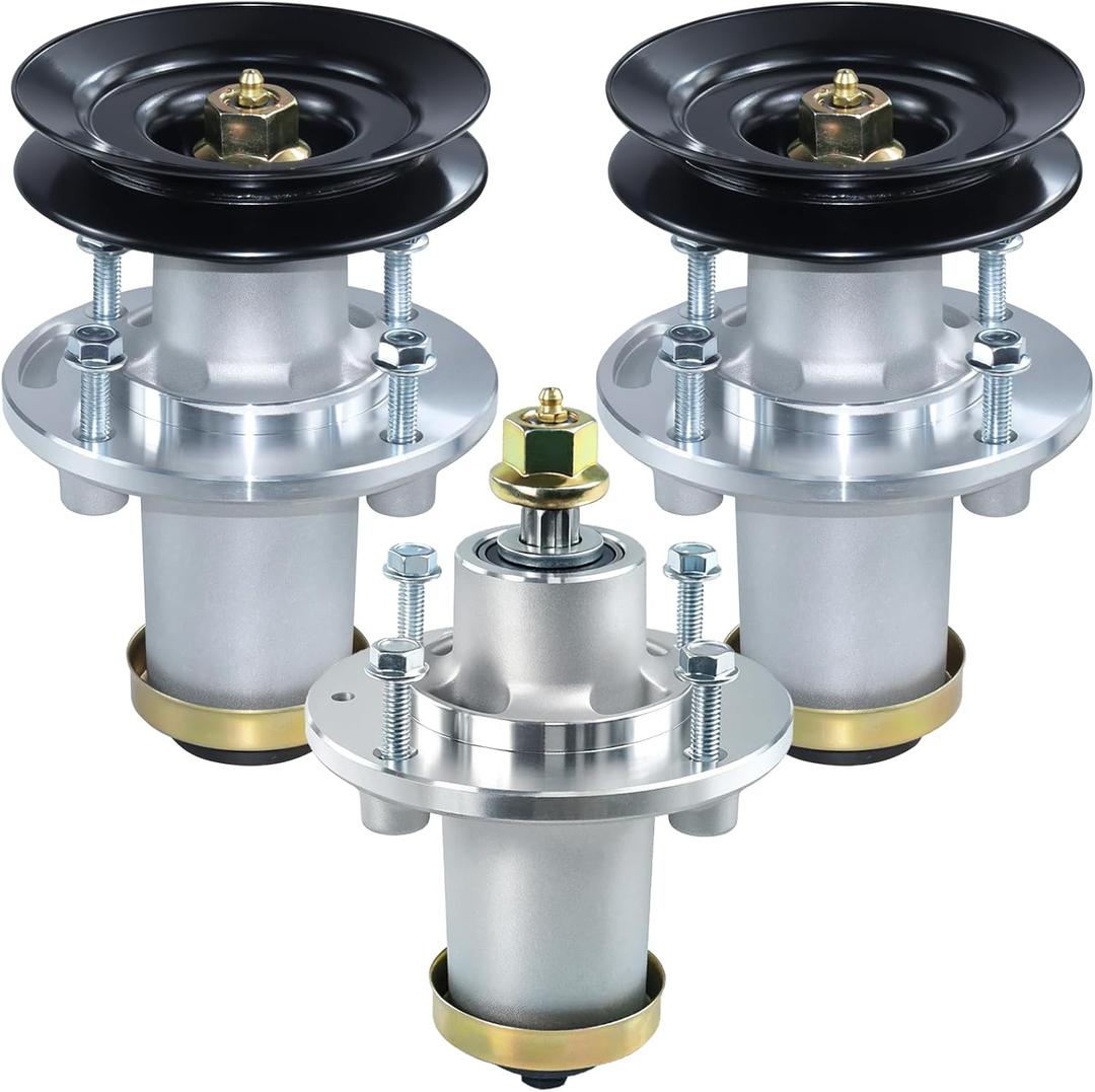 GELASKA 3 Pack 539112170 Spindle Assembly with 532174375 Pulley Replaces Husqvarna 539112170 Mandrel Assembly, 539107521 for Husqvarna 48" 52" GT52XLS GTH24V52LS YTH24V48LS YT48XLS GT48XLS Decks