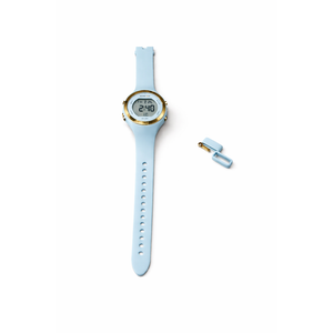 Armitron Sport Women's Digital Chronograph Resin Strap Watch, 45/7012,Light Blue/Silver