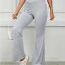 SOLY HUX Women's High Waisted Flared Yoga Pants Bell Bottom Casual Sweatpants Trousers (S)