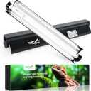 T5 Reptile Light Fixture Combo Kit 8W Light Fixture Reptile Terrarium Hood 10.0 UVB Light Bulb Tube Ideal for Tropical and Deserts Such as Bearded Dragon Lizards and Tortoises (8W 12.2IN Black)