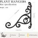 Wrought Iron Plant Hanger, Vintage Scroll Cast Iron Wall Mounted Plant Hanger, Heavy Duty Outdoor Hanging Brackets for Bird Feeder, Wind Chime, Lantern, Indoor & Outdoor Use