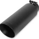 Flowmaster 15398B Exhaust Tip 4 Inch Angle Cut Black Ceramic Coated 304 Stainless Steel Fits 3 Inch Tubing 13 Inch Long - Clamp On