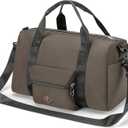 For United Airline 17x10x9 Inches Personal Item Underseat Travel duffle bag, ports Tote Gym Bag,Shoulder Weekender Overnight Bag (Beige)