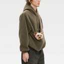 Kangaroo Pouch Unisex Hoodie, Dog Carrier Pullover for Small Dogs & Cats, Multiple Color Outdoor Sweater, Hands-Free Pet Carrying Sweatshirt (US, Alpha, Small, Regular)