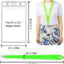 24 Pack Bright Neon Green Lanyard with Anti-Lost ID Holders for Cruise (Neon Green 24, Large)