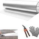 24'' x 50' Aluminum Flashing Roll, 0.3mm Thickness Metal Roof Flashing Roofing Panels for Sealing Windows Doors Siding Roofing Stains Moss and Mildew Prevention