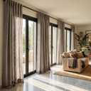 NICETOWN 230 GSM Rich Linen Blend Taupe Curtains 90 inches Long, Rod Pocket & Back Tab Privacy with Light Filtering Semi Sheer Window Treatments for Bedroom/Living Room, W52 x L90, 2 Panels