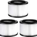 ATXKXE 17810 Replacement Filter fit for Craftsman 9-17810 Wet Dry General Purpose Vacuum Cleaner fit 3&4 Gallon, 3 Pack