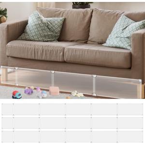 Tuanse 3 Sets Under Bed Blocker for Pet, Toy Blocker Under Couch Bumper Barrier for Furniture, Stop Pets Toy Going Barrier, Easy to Install, 78.7" Length 7" Height