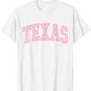 Preppy Varsity Pink Texas T-Shirt (Small)