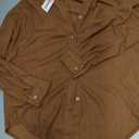 HOTOUCH Waffle Knit Button Down Shirts for Women Dressy Casual Work Tops Long Sleeve Loose Fit Shacket with Pocket, Size:S