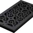 Decor Grates ST612W Scroll Design Wall/Ceiling Register, 6x12 Inches, Textured Black