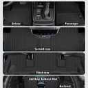 Floor Mats & Cargo Liner for GMC Acadia 2024 2025 2026 (Only 7 Seats) All Weather TPE Set, Door Sill Protectors, 2nd-Row Seat Back Protectors & 3rd Row Backrest Mat Black Accessories