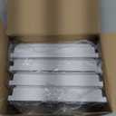 Thyle 4 Pcs True 5 x 5 Inch Vinyl Post Skirt All in one Post Base Cover Column Wraps for Porch Deck Base Vinyl Sleeve White Trim for Wood Hand and Stair Rails Decks, Fences, Mailboxes