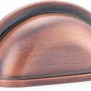 HARPOON Kitchen Cabinet Pulls, 3" Inch Bin Cup Drawer Handles - 10 Pack of Kitchen Cabinet Hardware (Antique Copper)