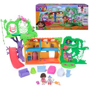 Dora, Explore & Play Rainforest Casita Playset, Dora & Boots Figures, Dollhouse Furniture, Bilingual Phrases, Kids Toys for Girls & Boys Ages 3 and Up
