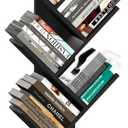 Yoobure Tree Bookshelf, 6 Tier Small Book Shelf Retro Floor Standing Bookcase, Wood Book Storage Organizer Rack, Tall Narrow Bookshelves for Corner/Bedroom/Living Room/Home Office, Black