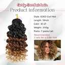 7 Packs Gogo Curl Crochet Hair for Women 10 Inch Pre-Twisted Curly Crochet Hair Pre Looped Deep Ocean Water Wave Beach Curl Crochet Braids Synthetic Braiding Hair Extensions (10 Inch, 1B/30/27)