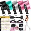 Resistance Bands with Handles for Women, 5 Level Exercise Bands Workout Bands for Physical Therapy, Yoga, Pilates, Door Anchor, Storage Pouch (10-100 LBS Colour)