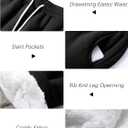 PEHMEA Women's Sherpa Lined Sweatpants Winter Warm, Fleece Joggers for Athletic Lounge (Black, XL)