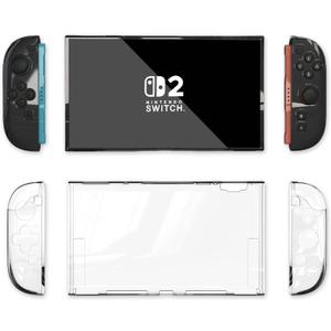 Transparent TPU Case for Nintendo Switch 2 - Shockproof Cover with Enhanced Heat Dissipation & Anti-Scratch & Dock-Compatible Design & Ergonomic Grip