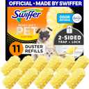 Swiffer Pet Heavy Duty Dusters Refills, Multisurface 360 Dusters with Febreze Odor Defense, 11 Count
