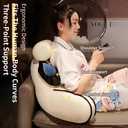 Reading Pillow for Kids/Teens/Adults, Back Pillow for Bed Backrest with Arms, Bed Rest Pillow with Detachable Neck Roll for Sitting in Bed or Couch for Watching TV/Gaming/Relaxing