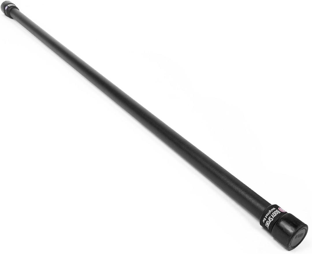 Body Sport Weighted Bars, Weight Lifting Bars for Strength Training and Sculpting, 15-Pound