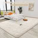 LOCHAS Ultra Soft Indoor Modern 10x14 Area Rugs Fluffy Living Room Carpets for Children Bedroom Home Decor Nursery Cream Rug