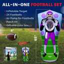 Preferred Toys 65 Inflatable Football Target Net Toss Game - Double-Sided Throwing Practice Football Stuff with Mini Balls - Backyard Tailgate Party Sports Toy for Kids & Adults (Yellow/Purple)