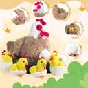 9 in 1 Chicken Stuffed Animal, Stuffed Chicken Toys for Kids Zippered Egg Laying Hen Plush with Baby Chicks, Eggs and Coop for Easter Christmas Birthday Gifts Farm Party Decors