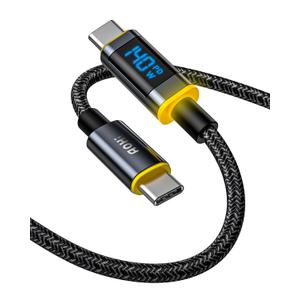 AOHI 140W USB C to USB C Cable with Display, Magline USB C Cable Nylon 4ft Type C Fast Charging Cable Cord Compatible with iPhone 15 Pro Max, Galaxy, MacBook Pro/Air, iPad Pro/Air, Pixel and More