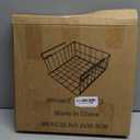 PowerKing Under Shelf Storage Baskets, Foldable Metal Wire Rack Basket, 2 Pack, White